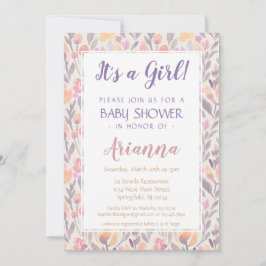 Invitación a la ducha Floral Baby Girl