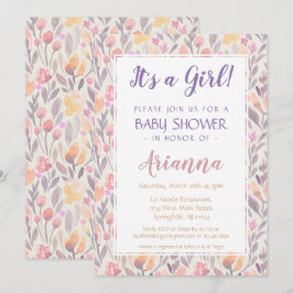 Invitación a la ducha Floral Baby Girl