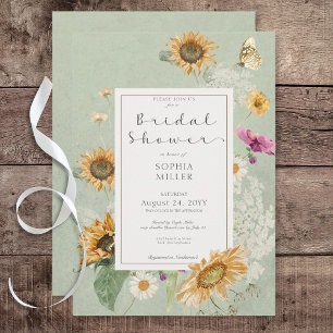 Invitación a la ducha floral de girasol de verano