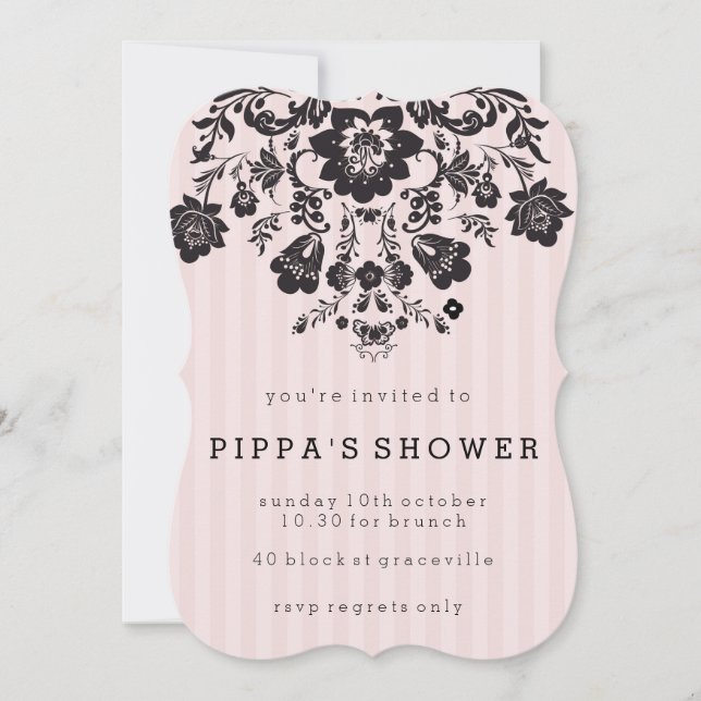 Invitación a la ducha floral de la Moda parisina (Anverso)
