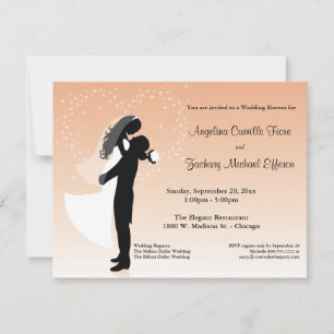 Invitación a la ducha formal de color ocre