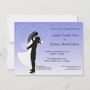 Invitación a la ducha formal Lilac Ombre Silhouett