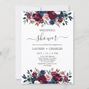 Invitación a la ducha Jewel Tone Wedding