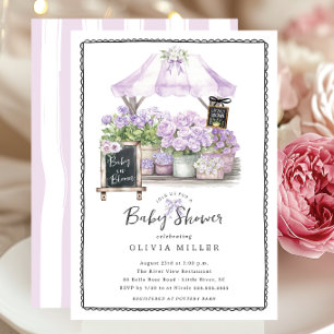 Invitación a la ducha Lilac Baby Bloom