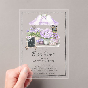 Invitación a la ducha Lilac Baby Bloom