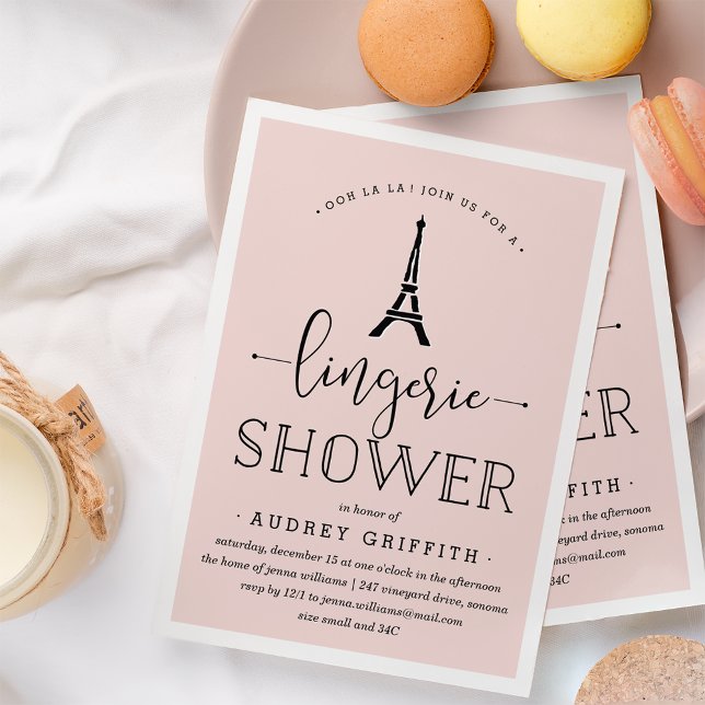Invitación a la ducha lingerie de París Romance (Subido por el creador)