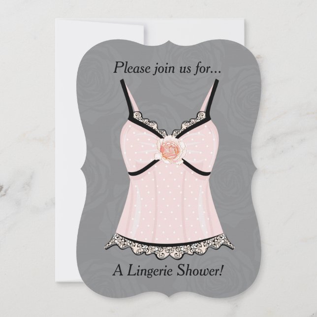 Invitación a la ducha Lingerie Negligee Rosa (Reverso)