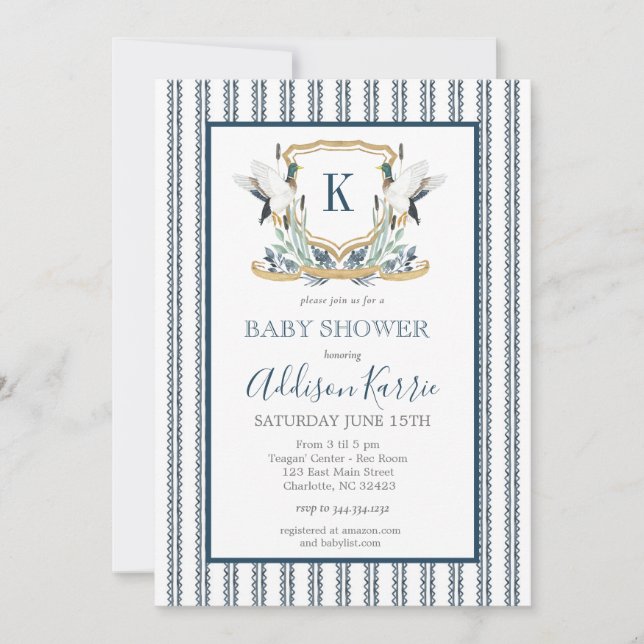 Invitación a la ducha Mallard Duck Baby (Anverso)