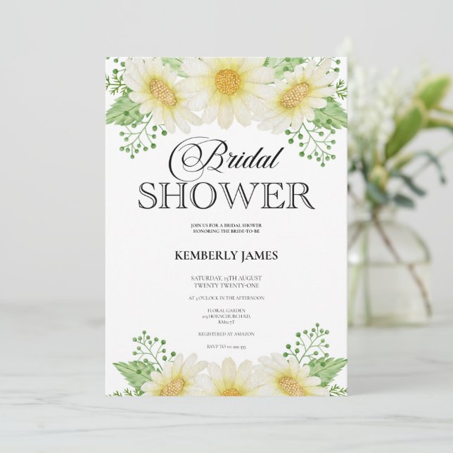 Invitación a la ducha marital acuarela (Anverso de pie)