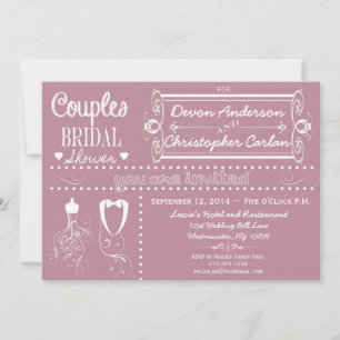 Invitación a la ducha marrón de las parejas de car