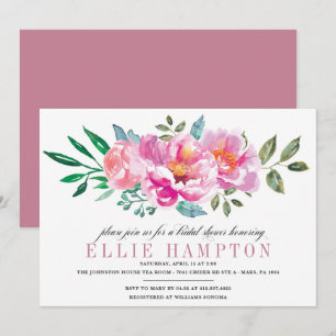 Invitación a la ducha marrón marrón floral moderna
