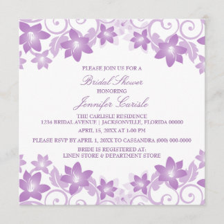 Invitación a la ducha marrón simple con flores