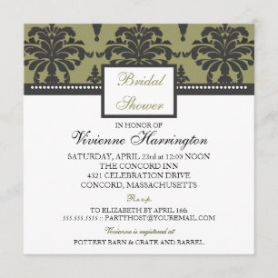 Invitación a la ducha matrimonial Vivienne Damask