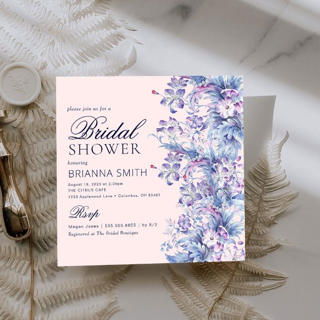 Invitación a la ducha mínima de novia floral (Subido por el creador)