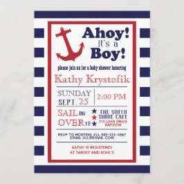 Invitación a la ducha Náutica Nautical Baby Boy