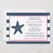 Invitación a la ducha náutica Starfish, marina y r
