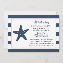 Invitación a la ducha náutica Starfish, marina y r