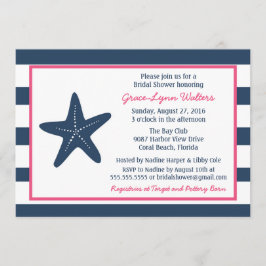 Invitación a la ducha náutica Starfish, marina y r