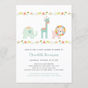 Invitación a la ducha neutra Boho Wild Animal Baby