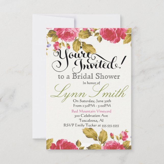 Invitación a la ducha nupcial (Anverso)