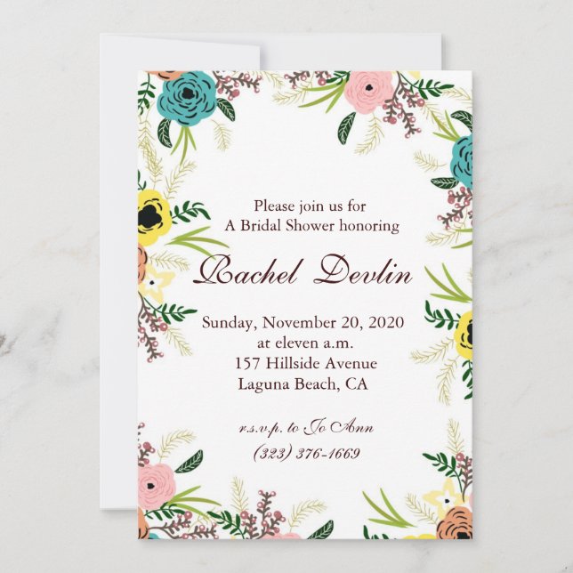 Invitación a la ducha nupcial (Anverso)