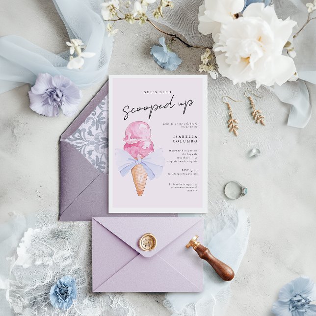 Invitación a la ducha nupcial (Scooped Up Bridal Shower Invitation )