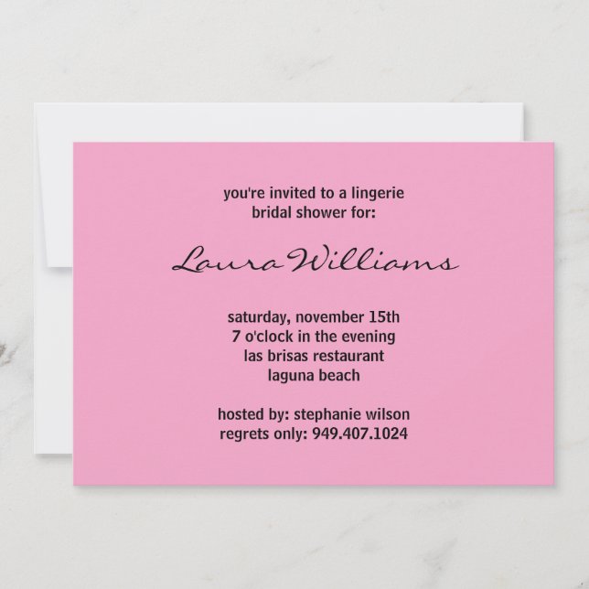 Invitación a la ducha nupcial (Anverso)