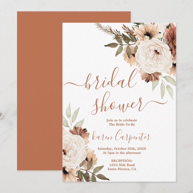 Invitación a la ducha nupcial (Anverso / Reverso)