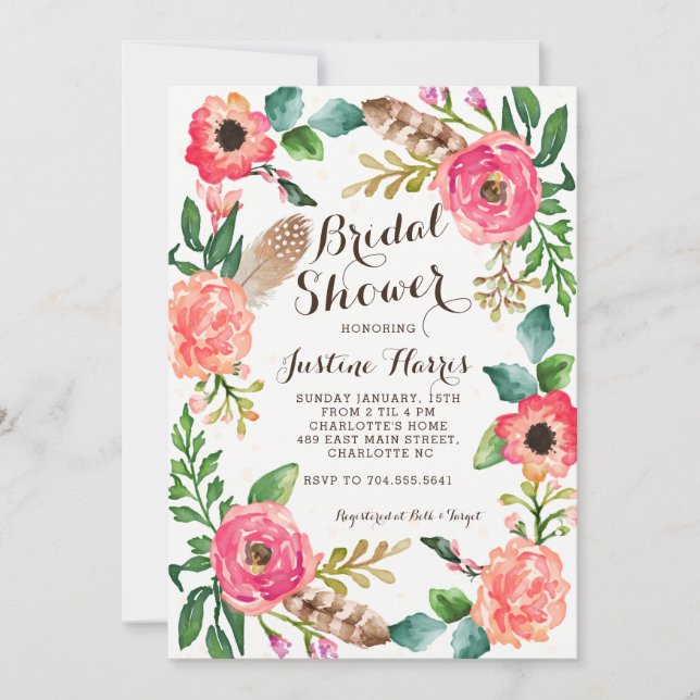 Invitación a la ducha nupcial (Anverso)