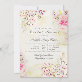 Invitación a la ducha nupcial acuática Floral Boho
