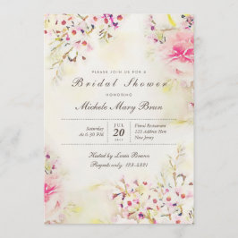 Invitación a la ducha nupcial acuática Floral Boho