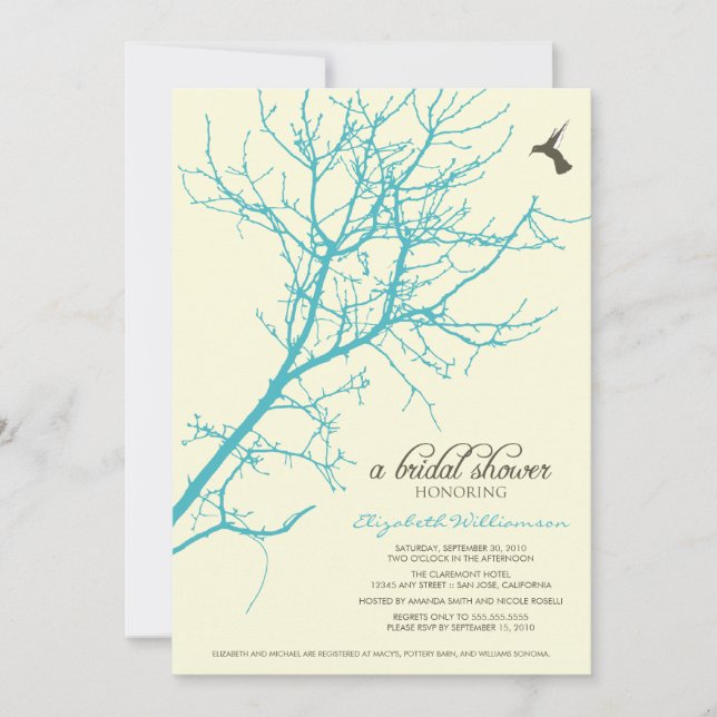 Invitación a la ducha nupcial (aqua) (Anverso)