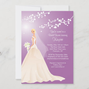 Invitación a la ducha nupcial BLONDE Bride Lavende