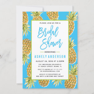Invitación a la ducha nupcial Blue Pineapple Brida