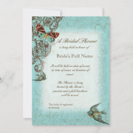 Invitación a la ducha nupcial Boda Botánica - Aqua