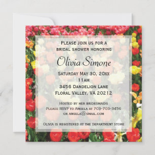 Invitación a la ducha nupcial Boda Tulips