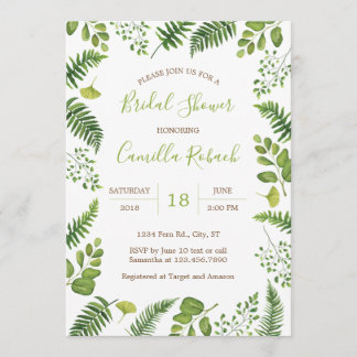 Invitación a la ducha nupcial botánica