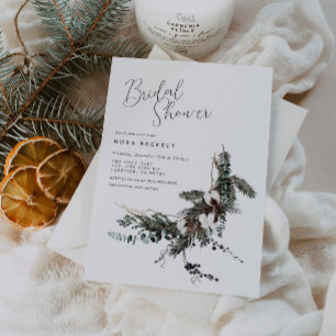 Invitación a la ducha nupcial botánica de invierno