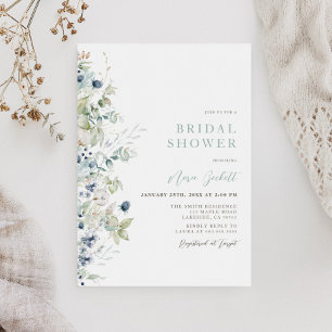 Invitación a la ducha nupcial botánica de invierno
