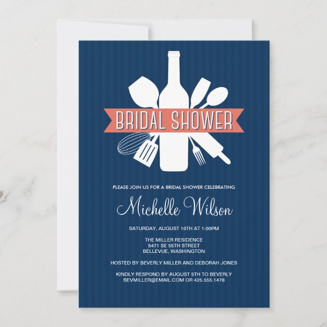 Invitación a la ducha nupcial Bouquet Kitchen (Anverso)