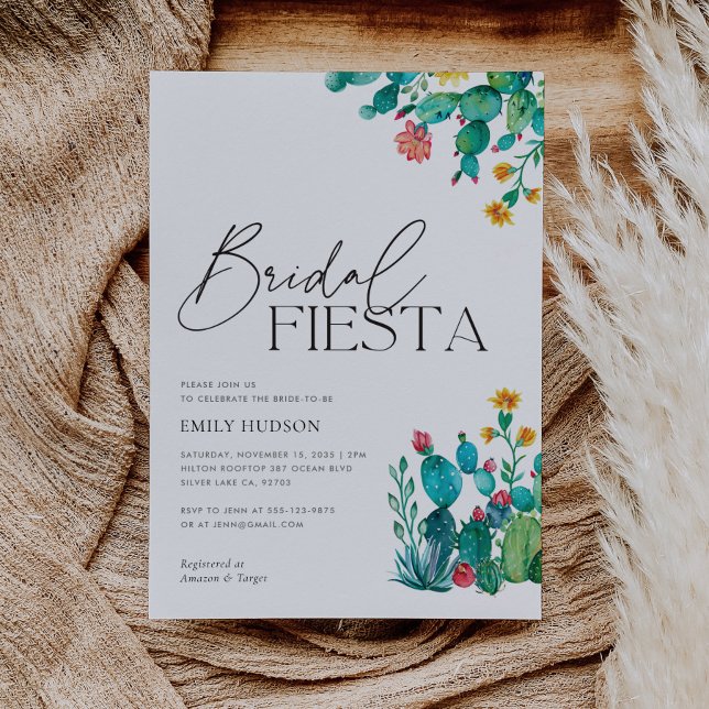 Invitación a la ducha nupcial Cactus Mexican Fiest (Subido por el creador)