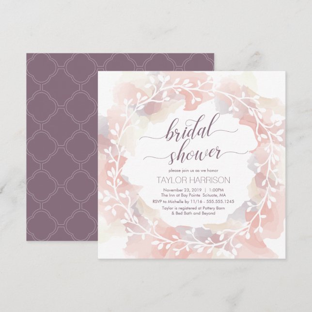 Invitación a la ducha nupcial - Caída, Personaliza (Anverso / Reverso)