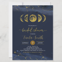 Invitación a la ducha nupcial celeste de la luna