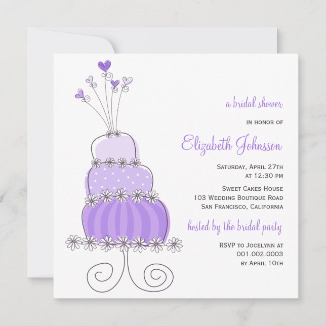 Invitación a la ducha nupcial con Boda de lavanda  (Anverso)