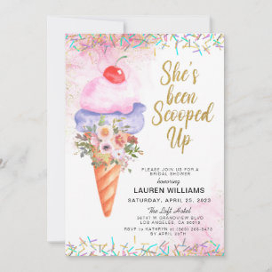 Invitación a la ducha nupcial con crema de hielo