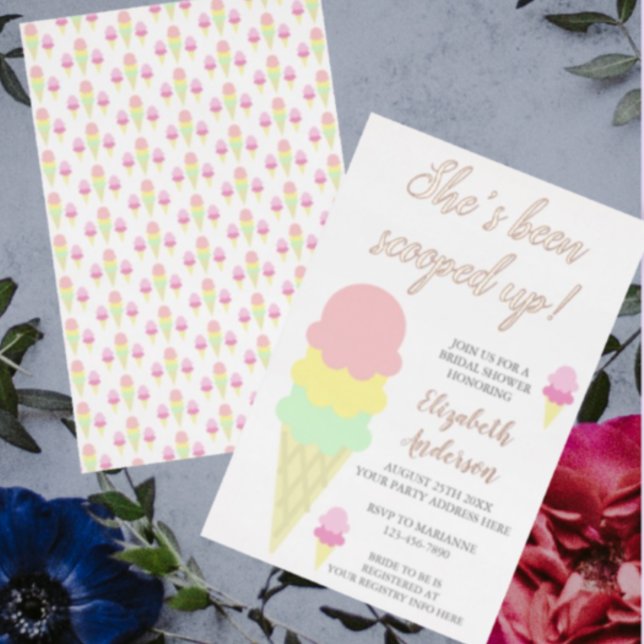 Invitación a la ducha nupcial con crema de hielo (Subido por el creador)