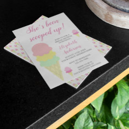 Invitación a la ducha nupcial con crema de hielo