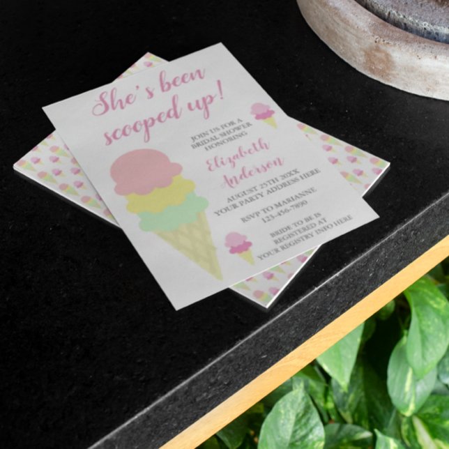 Invitación a la ducha nupcial con crema de hielo (Subido por el creador)
