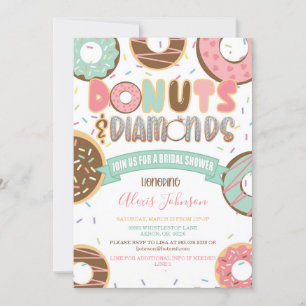 Invitación a la ducha nupcial con donuts y diamant