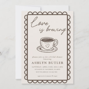 Invitación a la ducha nupcial con el tema del café